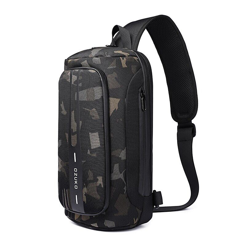OZUKO New 2021 Multifunction Men Chest Bag Anti-theft Male Travel Sling Bags Waterproof Crossbody Messenger Bag