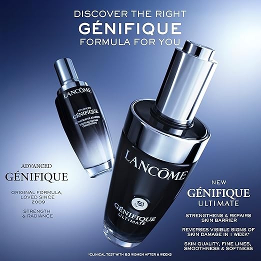 Lancôme Advanced Génifique Radiance Boosting Anti-Aging Face Serum - Visibly Hydrates & Plumps Skin - with Bifidus Prebiotic, Hyaluronic Acid & Vitamin Cg